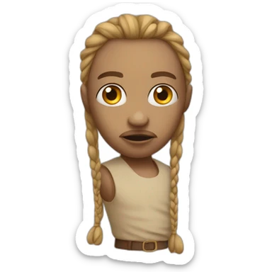 Metisse qui se mord les levres et plisse les yeux sticker