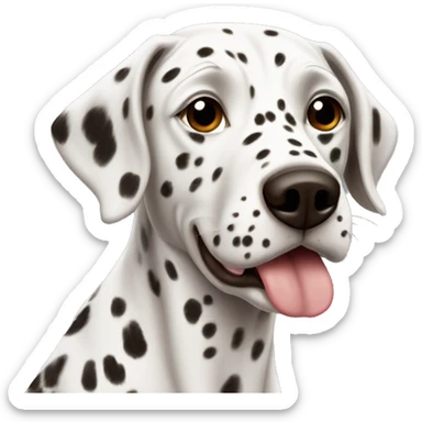 dalmatian with brown dost and tongue out sticker
