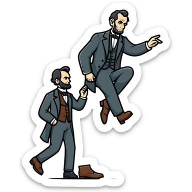 Abraham Lincoln stepping on Stephen Douglas sticker
