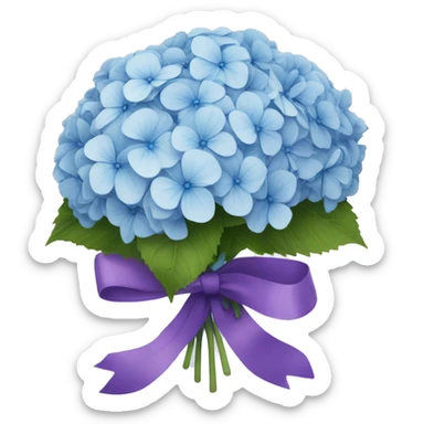 Big hydrangea bouquet with ribbon sticker