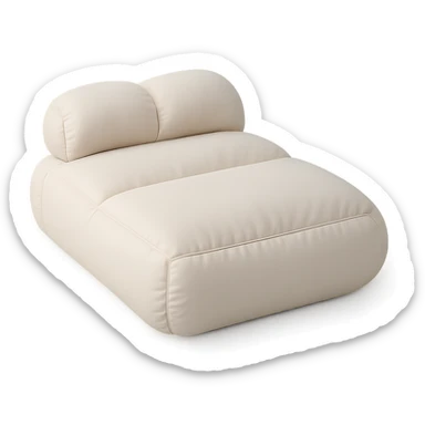 minimalist cushion style bed, rounded edges, soft color palette sticker