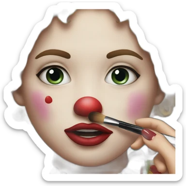 Clown putting makeup and crying sticker