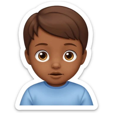 Brown baby brown hair sticker