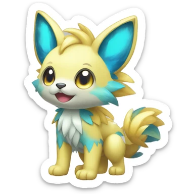 Cute cool shiny colorful animal hybrid Fakemon full body sticker