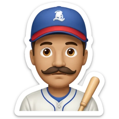 viejo bigote gorra beisbol sticker