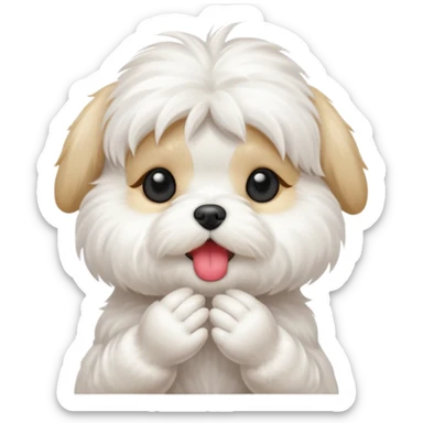 maltese blowing a kiss sticker