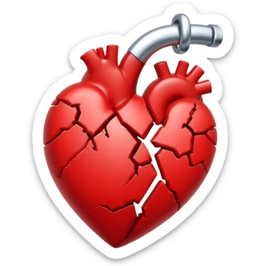 broken heart sticked together with a clip sticker