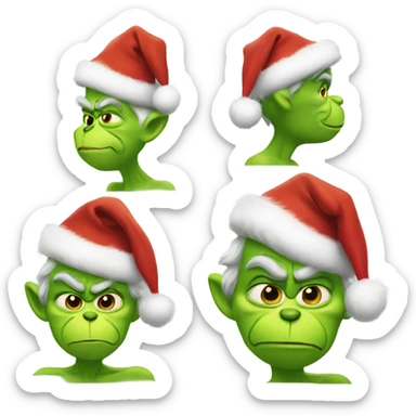 Grinch wearing christmas outfit sticker