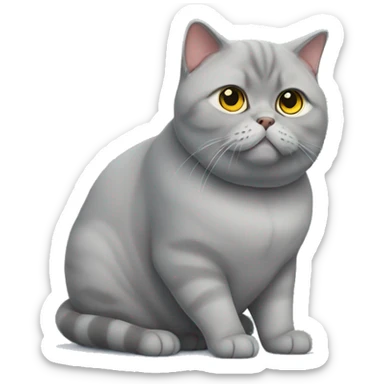 A fat british shorthair cat  sticker