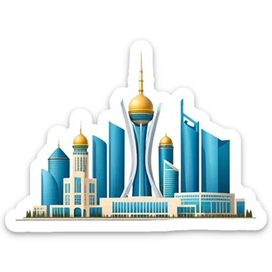 Astana skyline with Bayterek Tower, the capital city of Kazakhstan sticker