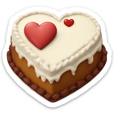 Vintage heart shaped cake sticker