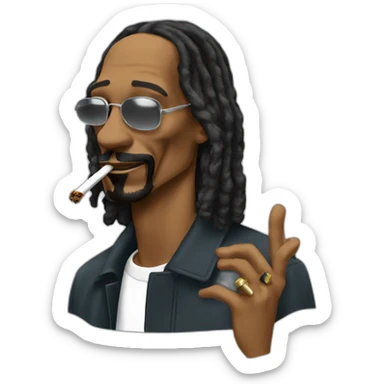 Snoop Dogg smoking a joint sticker