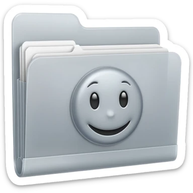 A **simple emoji-style icon** of a **frosted light-gray plastic folder** with **rounded corners**, **elastic string and button closure**, slightly translucent, clean front, subtle shading, and a small tax/forms symbol in one corner.
 sticker