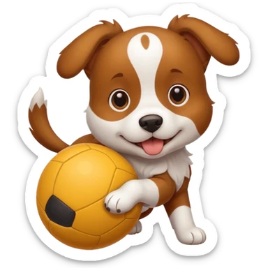 Dog with ball Toy sticker