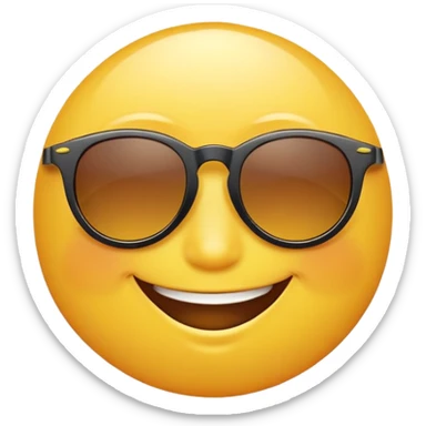 bright yellow sun with cool sunglasses and a cute smiling face sticker