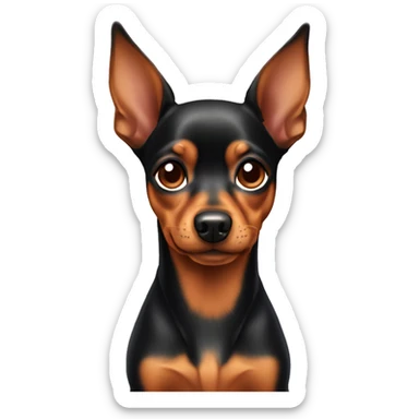 Long haired Miniature pinscher dog sticker