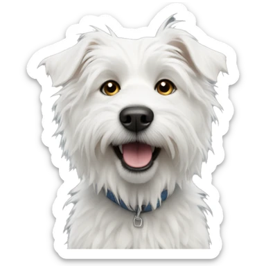 White scruffy dog sticker