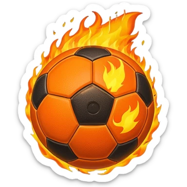 Football on fire sticker