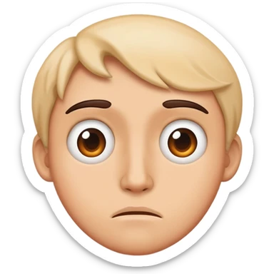 face with mixed-up features representing confusion sticker