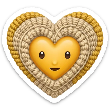 Knitted beige heart sticker