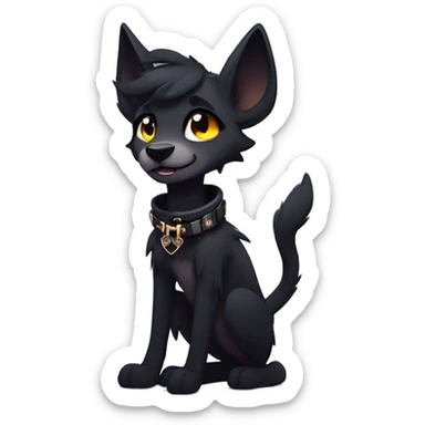 cool edgy dark animal fursona by griffsnuff & LiLaiRa & Falvie with badass colors and a collar full body sticker