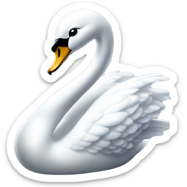 ethereal shiny beautiful elegant white swan sticker