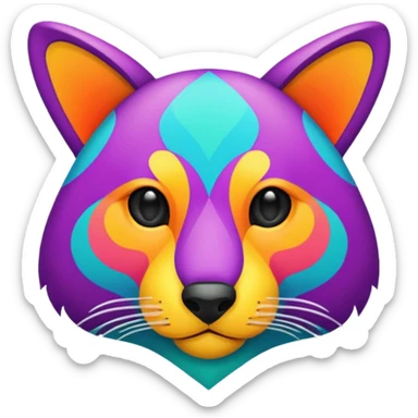 Colorful La creatura abstract animalia  sticker