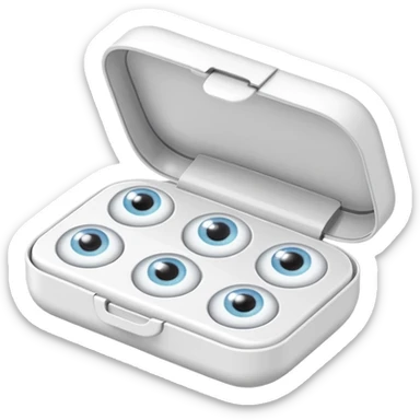 2 contact lenses white travel mini case sticker