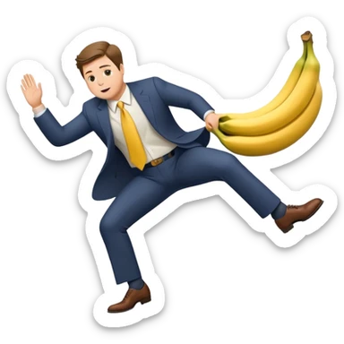JD Vance stepping on a banana peel and falling backwards sticker