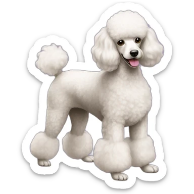 Dog Standart Poodle full body sticker