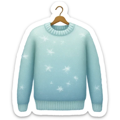 Knit sweater with ice glitter design sticker