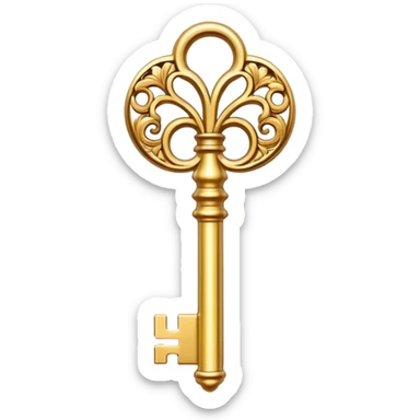 shiny gold key sticker