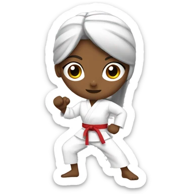 karate girl sticker