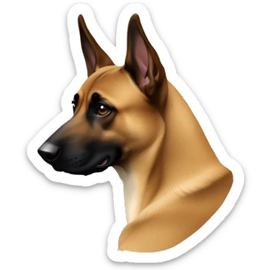 Malinois avec une tâche blanche sur son coût  sticker