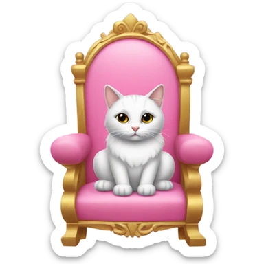 A princess cat sitting on a pink throne  sticker