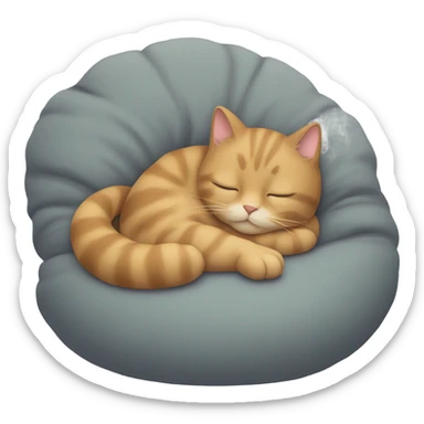 Cat curling sticker