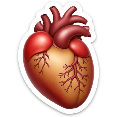 realistic shading anatomical accurate liver organ, apple style emoji sticker