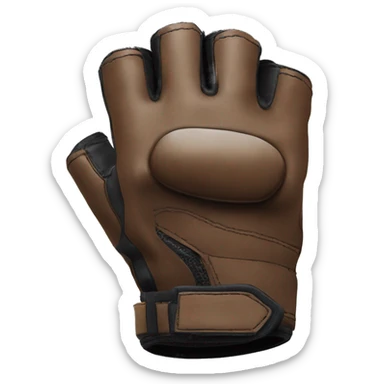 fingerless brown leather tactical glove sticker