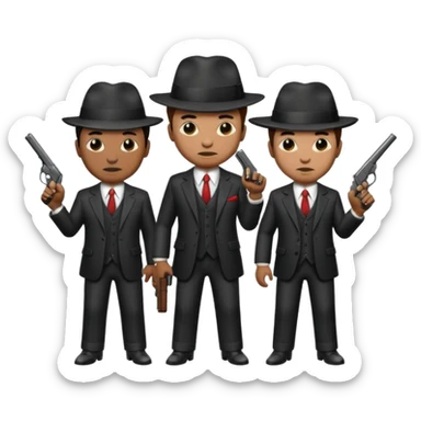 3 mafia members guns sticker