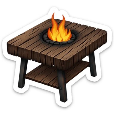 burnt wood table sticker