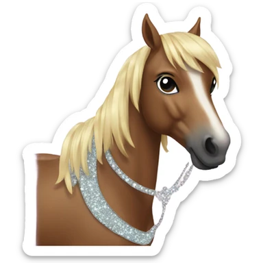 Create a horse that is bedazzled in sparkles sticker