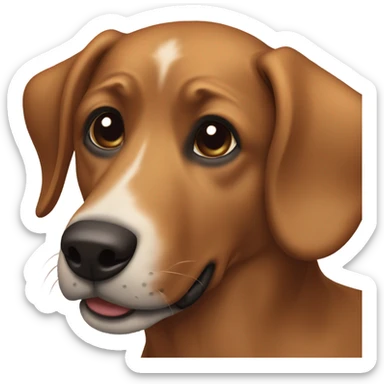 brown dog with a black snout  sticker