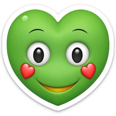 Smiley with heurt Green êtes sticker