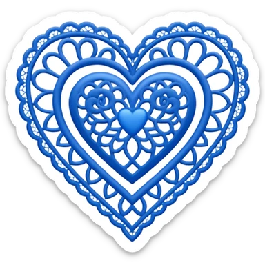 blue lace heart sticker