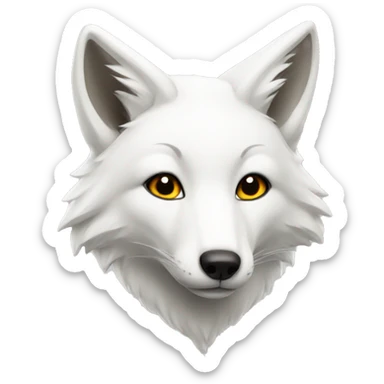 White fox sticker