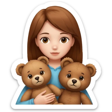 girl with single teddy bear sticker