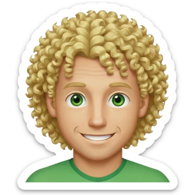 Athletic man with blond curly hair, and light green eyes  sticker