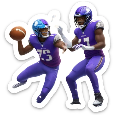 Josh Allen beating Lamar Jackson in a snowball fight sticker