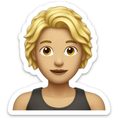 dieu avec cheveux court et blond sticker