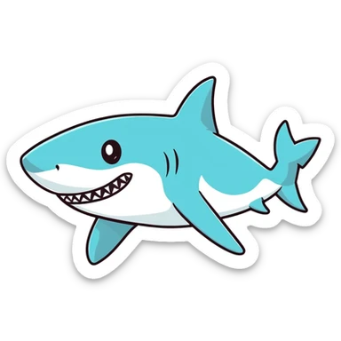 Shark with a tank top sticker